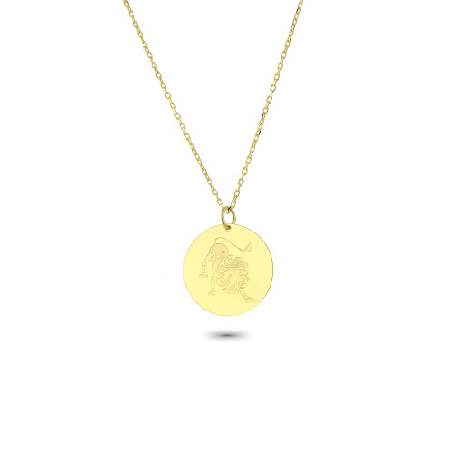 Glorria 14k Solid Gold Lion Zodiac Necklace Glorria 14k Solid Gold Lion Zodiac Necklace