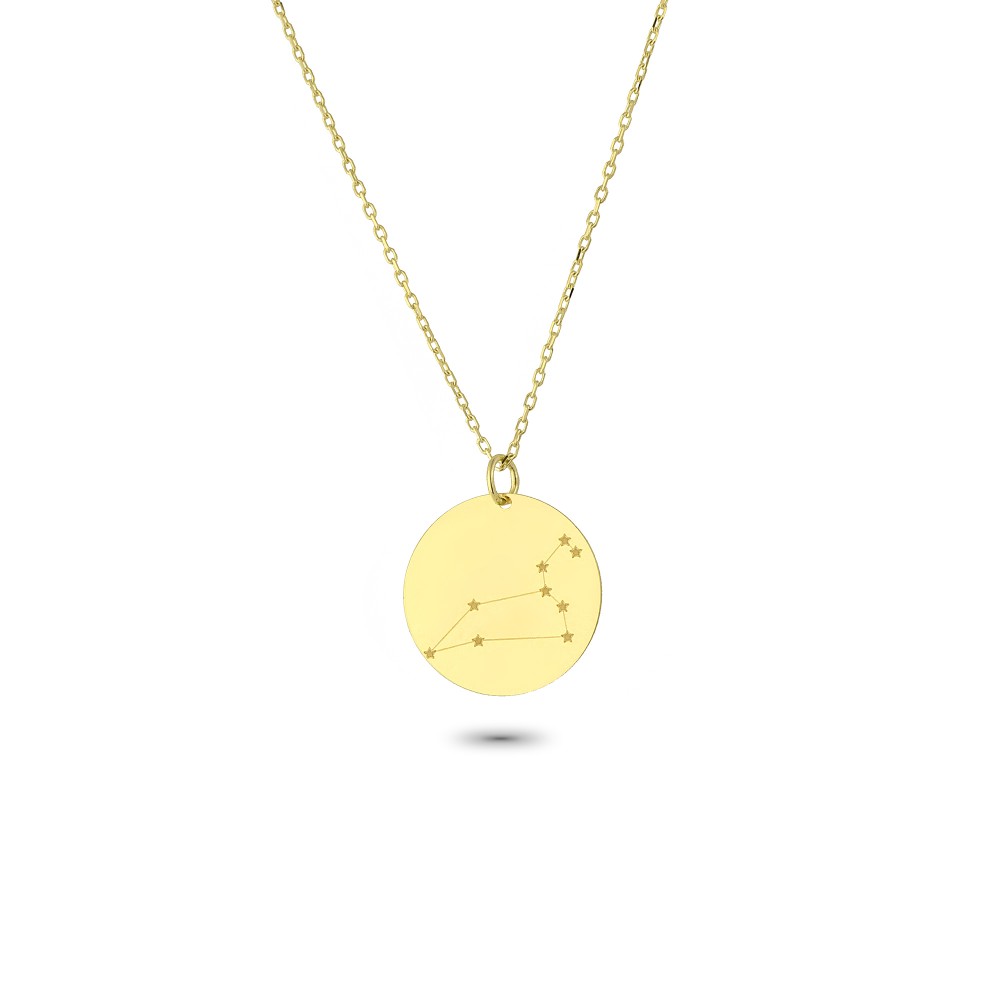 Glorria 14k Solid Gold Lion Zodiac Necklace