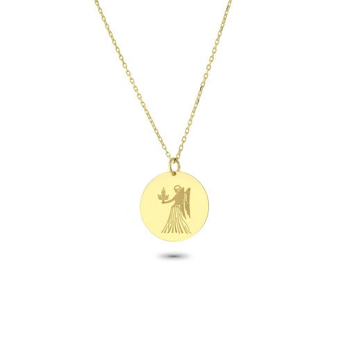 Glorria 14k Solid Gold Virgo Zodiac Necklace Glorria 14k Solid Gold Virgo Zodiac Necklace