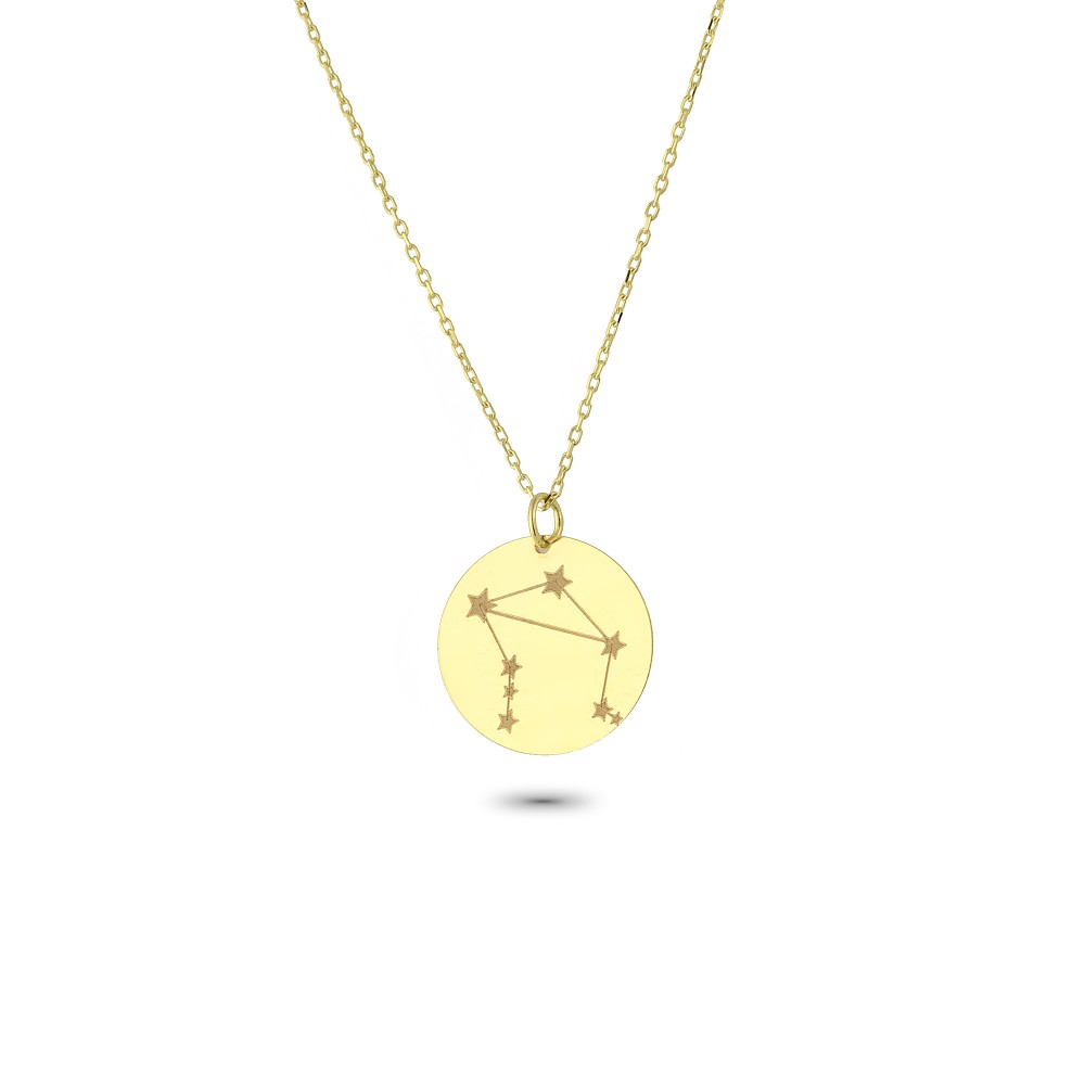 Glorria 14k Solid Gold Libra Zodiac Necklace