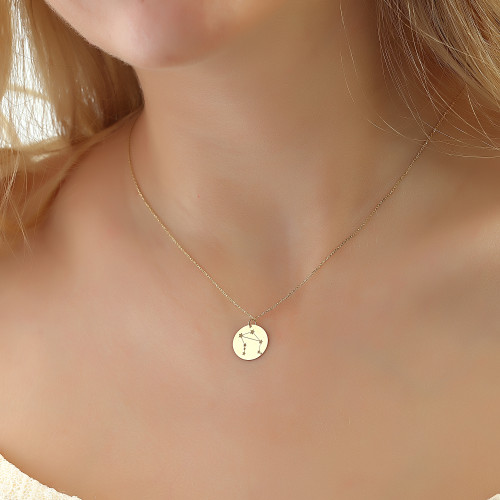 Glorria 14k Solid Gold Libra Zodiac Necklace Glorria 14k Solid Gold Libra Zodiac Necklace