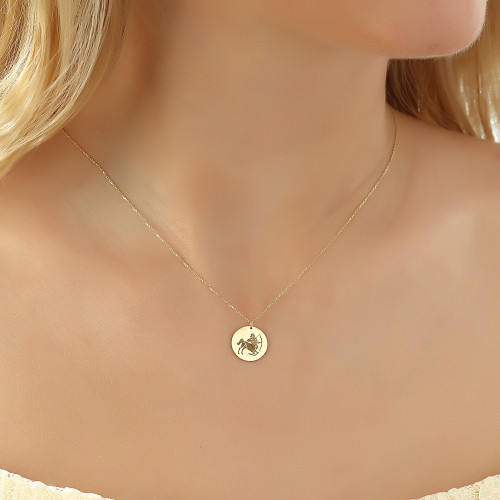 Glorria 14k Solid Gold Sagittarius Zodiac Necklace Glorria 14k Solid Gold Sagittarius Zodiac Necklace