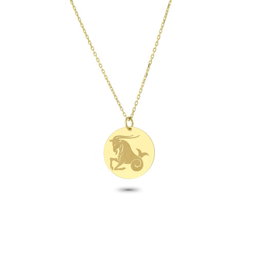 Glorria 14k Solid Gold Capricorn Zodiac Necklace Glorria 14k Solid Gold Capricorn Zodiac Necklace
