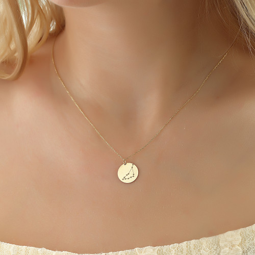 Glorria 14k Solid Gold Capricorn Zodiac Necklace Glorria 14k Solid Gold Capricorn Zodiac Necklace