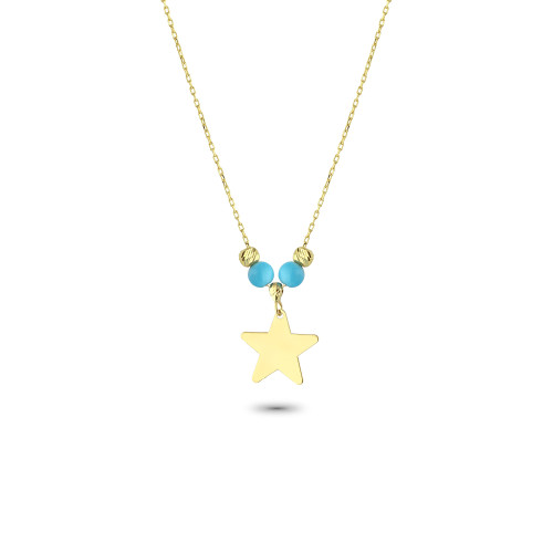 Glorria 14k Solid Gold Color Stone Star Necklace Glorria 14k Solid Gold Color Stone Star Necklace