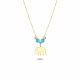 Glorria 14k Solid Gold Color Stone Elephant Necklace