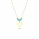 Glorria 14k Solid Gold Color Heart Infinity Necklace