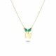 Glorria 14k Solid Gold Color Stone Butterfly Necklace