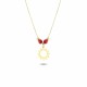 Glorria 14k Solid Gold Color Stone Sun Necklace