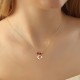 Glorria 14k Solid Gold Color Stone Moon and Star Necklace