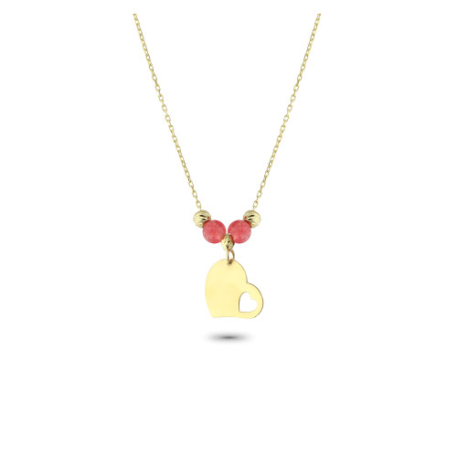 Glorria 14k Solid Gold Color Heart Necklace