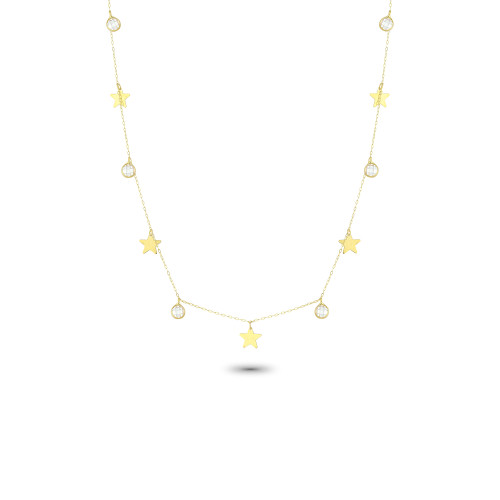 Glorria 14k Solid Gold Star Luck Necklace Glorria 14k Solid Gold Star Luck Necklace