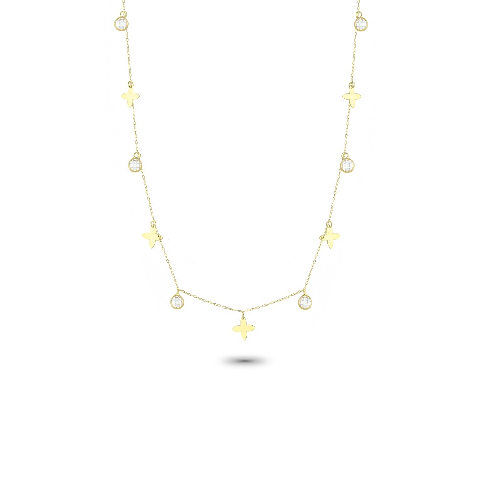 Glorria 14k Solid Gold Butterfly Luck Necklace