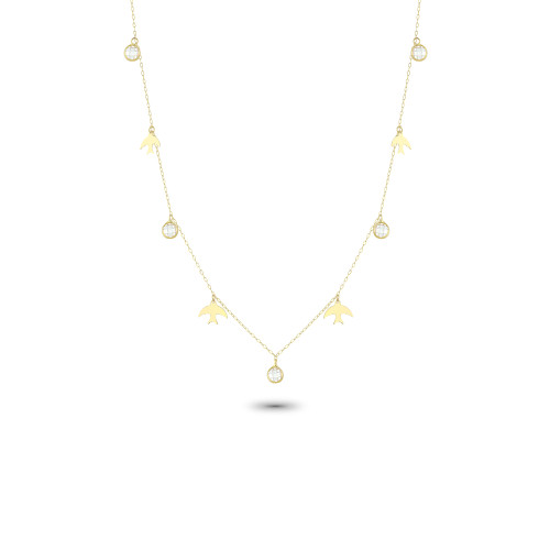 Glorria 14k Solid Gold Bird Luck Necklace Glorria 14k Solid Gold Bird Luck Necklace