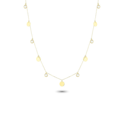 Glorria 14k Solid Gold Circle Luck Necklace Glorria 14k Solid Gold Circle Luck Necklace