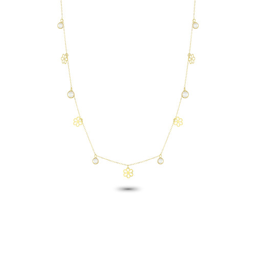 Glorria 14k Solid Gold Daisy Luck Necklace Glorria 14k Solid Gold Daisy Luck Necklace
