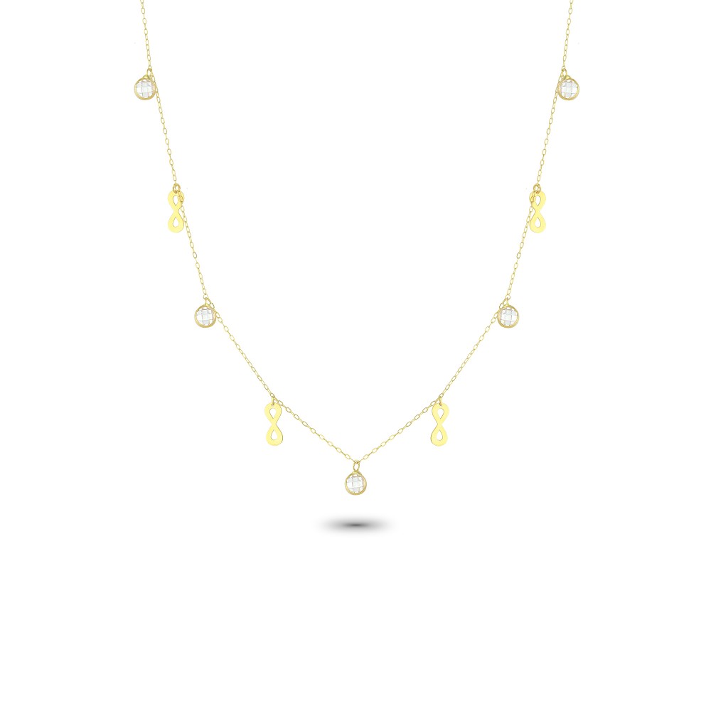 Glorria 14k Solid Gold Infinity Luck Necklace