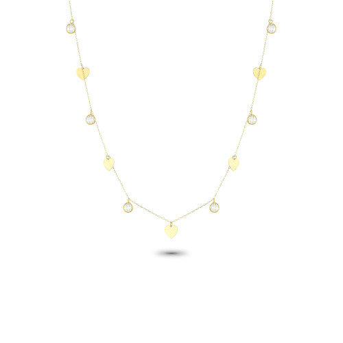 Glorria 14k Solid Gold Heart Luck Necklace Glorria 14k Solid Gold Heart Luck Necklace