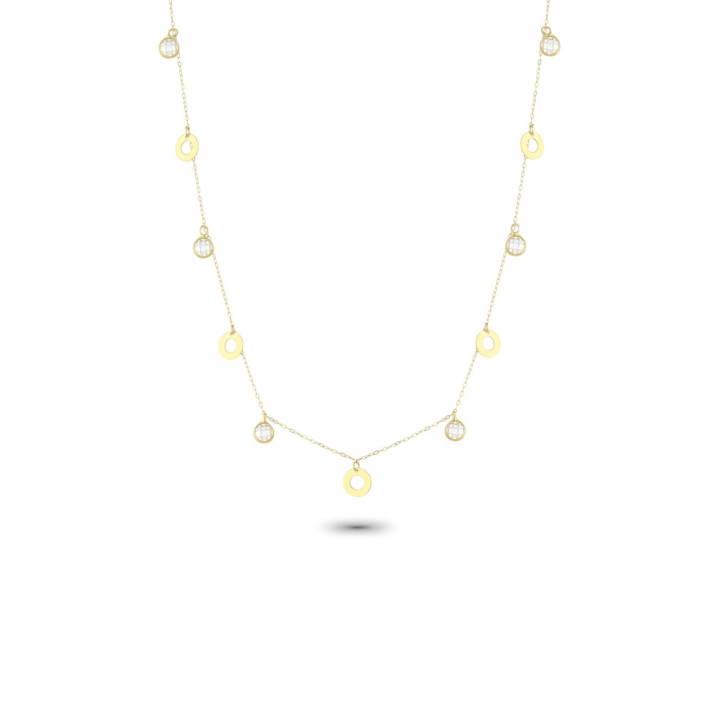 Glorria 14k Solid Gold Ring Luck Necklace