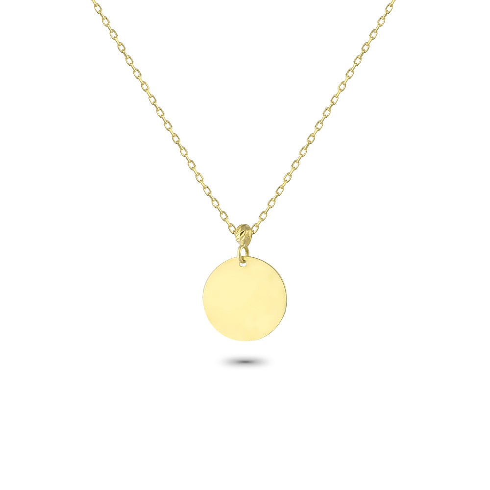 Glorria 14k Solid Gold Circle Necklace