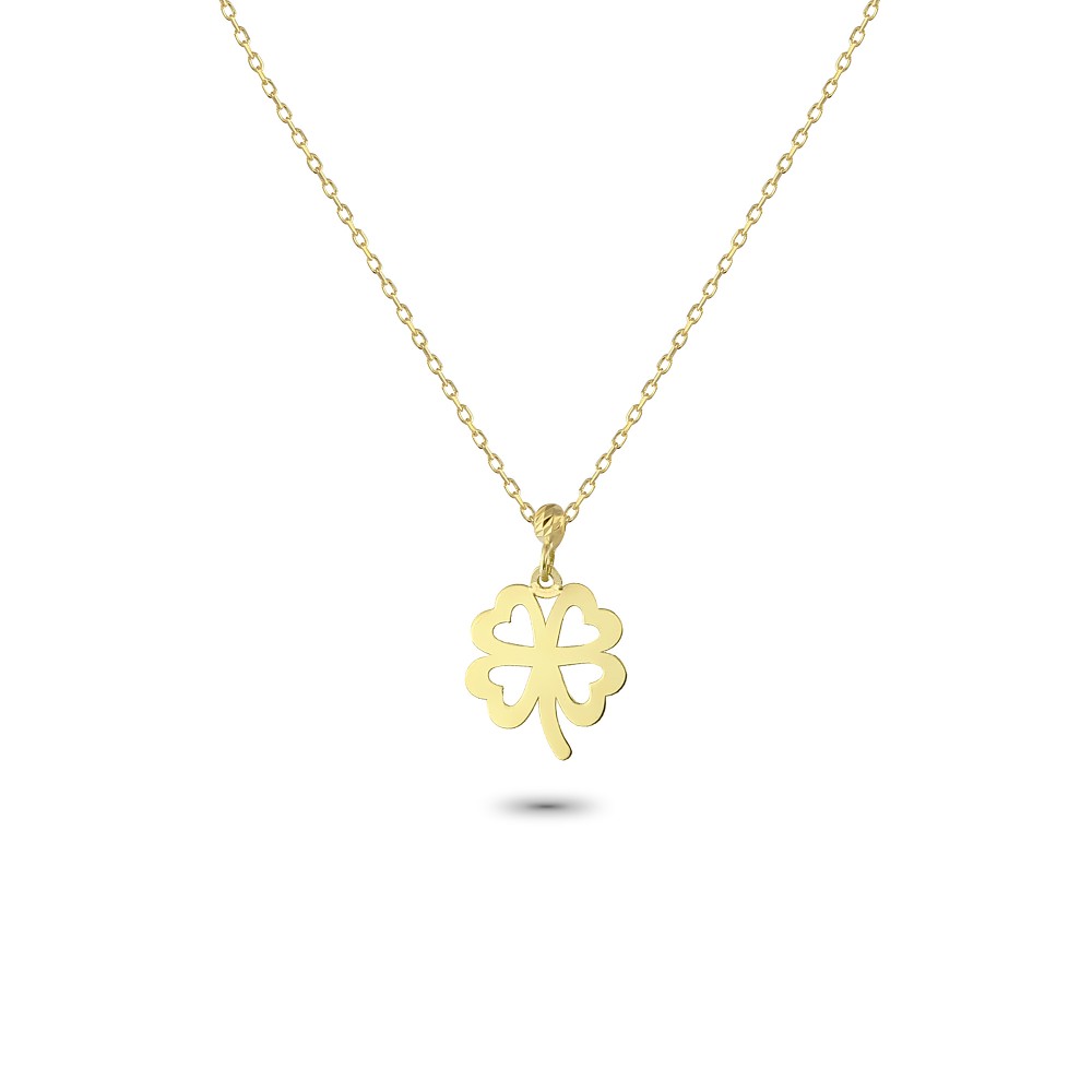 Glorria 14k Solid Gold Clover Necklace