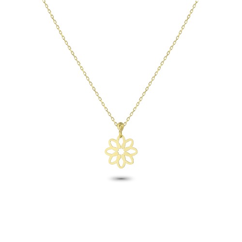 Glorria 14k Solid Gold Flower Necklace Glorria 14k Solid Gold Flower Necklace