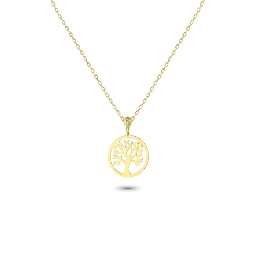 Glorria 14k Solid Gold Life Tree Necklace Glorria 14k Solid Gold Life Tree Necklace