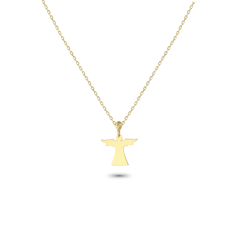 Glorria 14k Solid Gold Angel Necklace