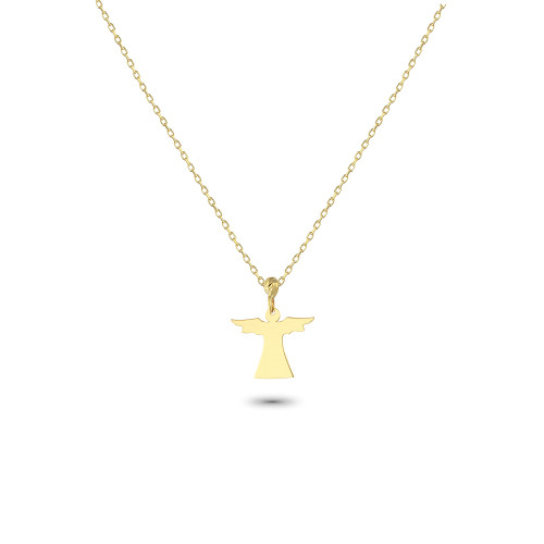 Glorria 14k Solid Gold Angel Necklace Glorria 14k Solid Gold Angel Necklace