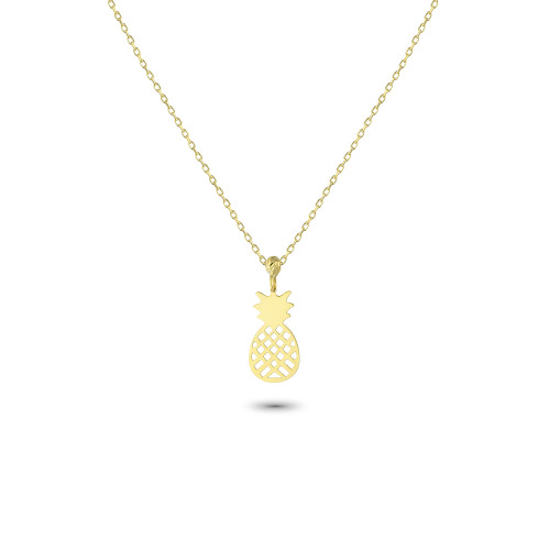 Glorria 14k Solid Gold Pineapple Necklace Glorria 14k Solid Gold Pineapple Necklace