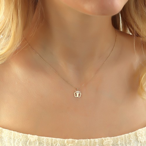 Glorria 14k Solid Gold Butterfly Necklace Glorria 14k Solid Gold Butterfly Necklace