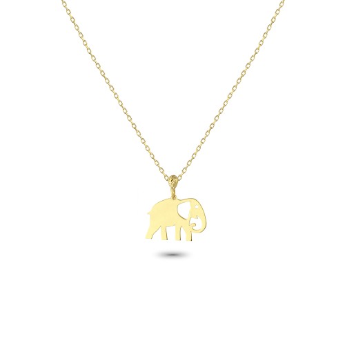 Glorria 14k Solid Gold Elephant Necklace Glorria 14k Solid Gold Elephant Necklace