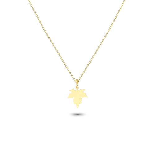 Glorria 14k Solid Gold Leaf Necklace Glorria 14k Solid Gold Leaf Necklace