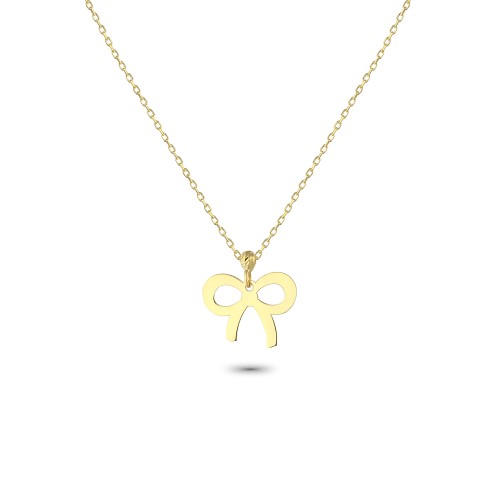 Glorria 14k Solid Gold Bow Necklace Glorria 14k Solid Gold Bow Necklace