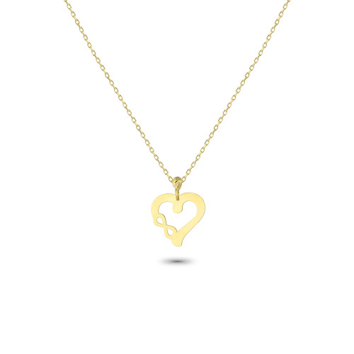 Glorria 14k Solid Gold Heart Infinity Necklace Glorria 14k Solid Gold Heart Infinity Necklace