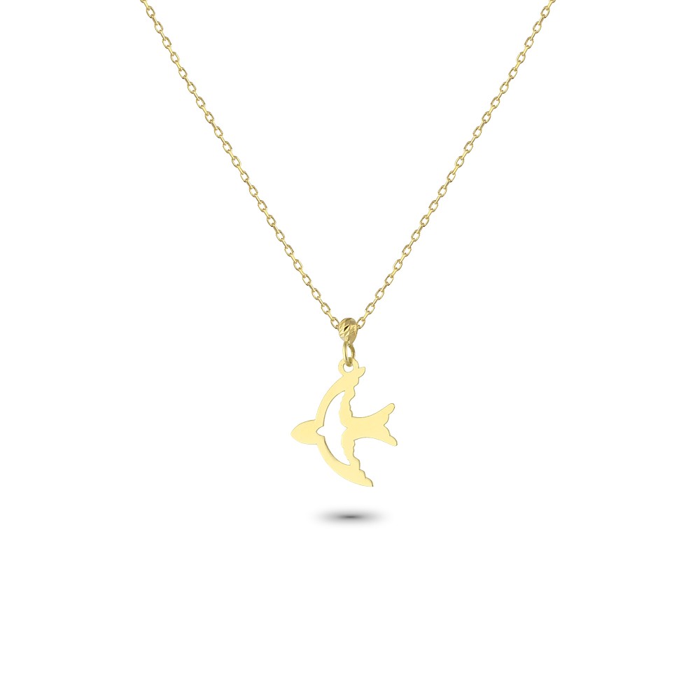Glorria 14k Solid Gold Bird Necklace
