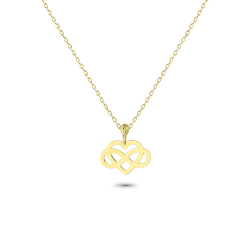 Glorria 14k Solid Gold Heart Infinity Necklace Glorria 14k Solid Gold Heart Infinity Necklace