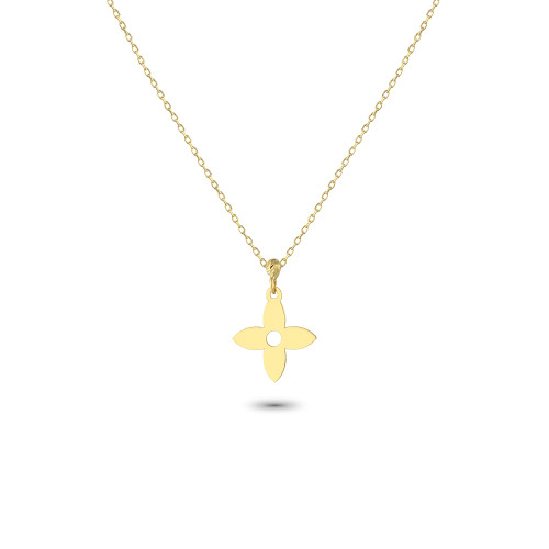 Glorria 14k Solid Gold Flower Necklace Glorria 14k Solid Gold Flower Necklace