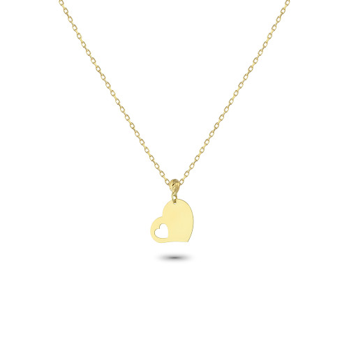 Glorria 14k Solid Gold Heart Necklace Glorria 14k Solid Gold Heart Necklace