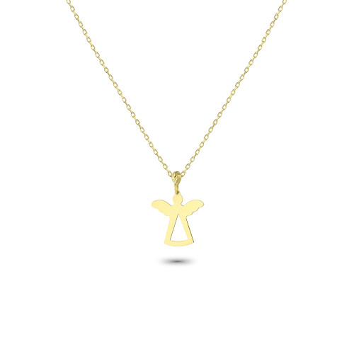 Glorria 14k Solid Gold Angel Necklace Glorria 14k Solid Gold Angel Necklace