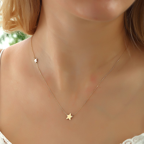 Glorria 14k Solid Gold Star Necklace Glorria 14k Solid Gold Star Necklace
