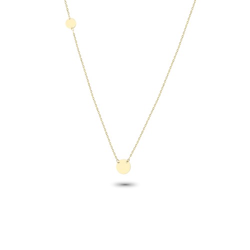 Glorria 14k Solid Gold Circle Necklace