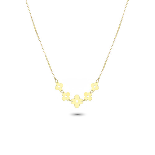 Glorria 14k Solid Gold Flower Necklace Glorria 14k Solid Gold Flower Necklace