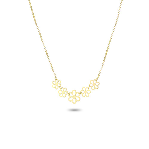 Glorria 14k Solid Gold Daisy Necklace Glorria 14k Solid Gold Daisy Necklace