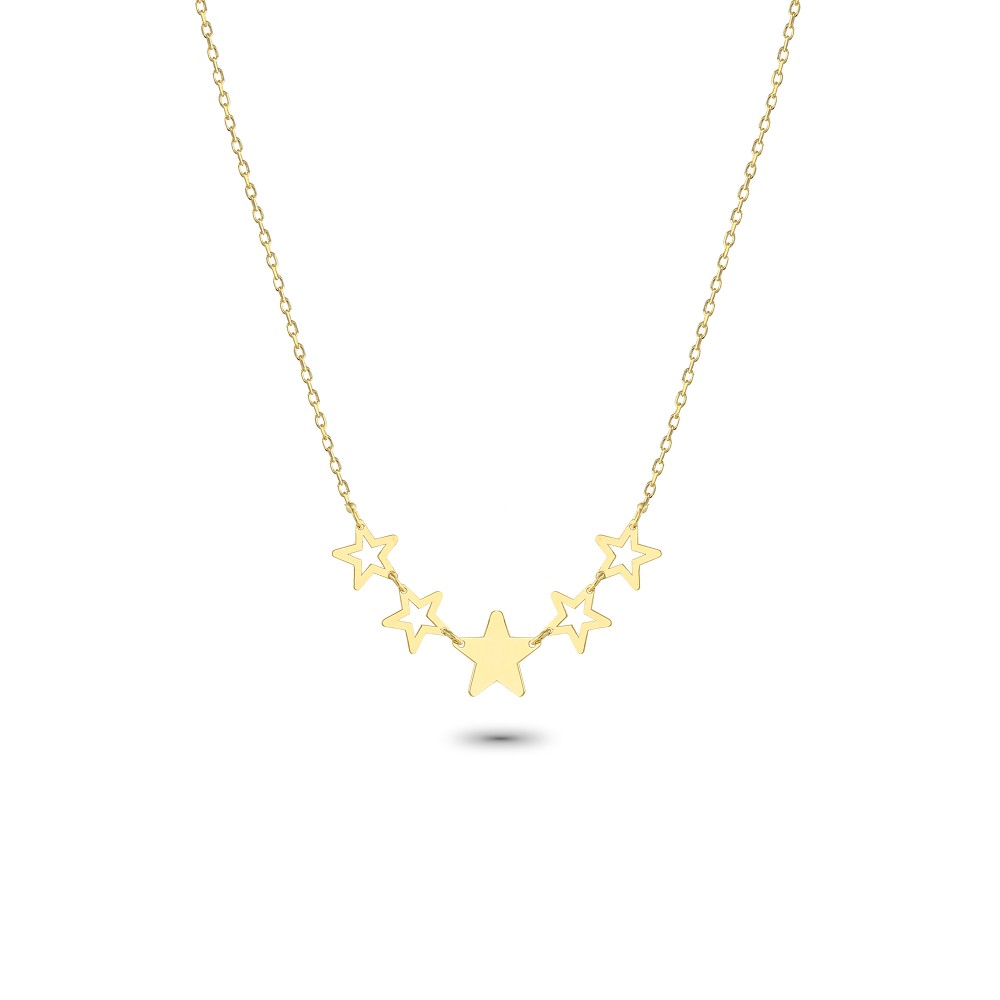 Glorria 14k Solid Gold Star Necklace