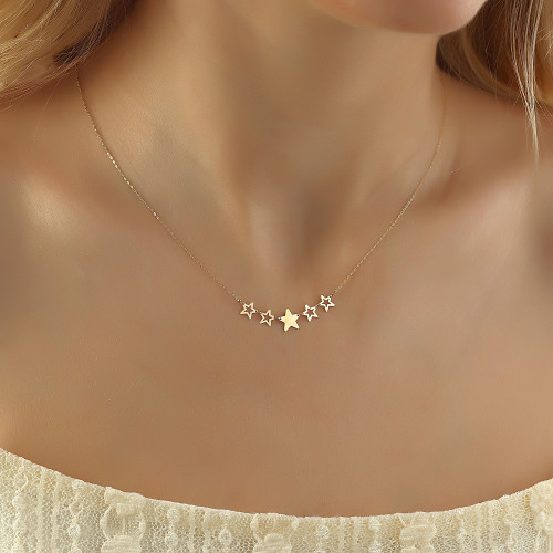 Glorria 14k Solid Gold Star Necklace Glorria 14k Solid Gold Star Necklace