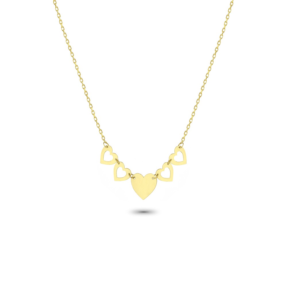 Glorria 14k Solid Gold Heart Necklace