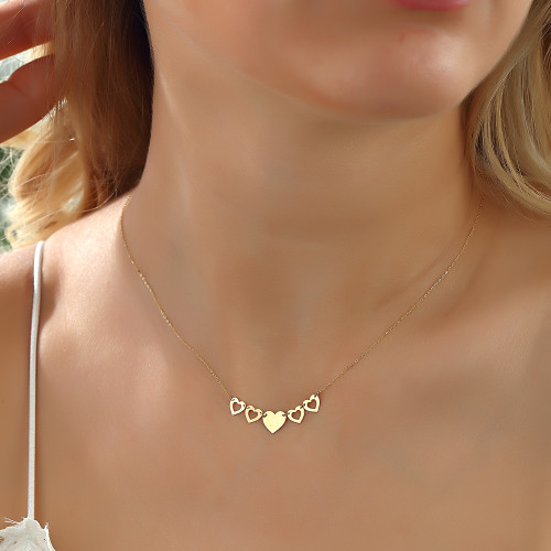 Glorria 14k Solid Gold Heart Necklace Glorria 14k Solid Gold Heart Necklace