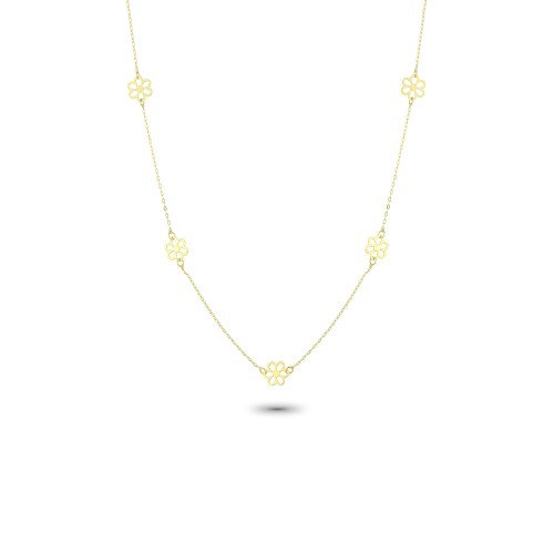 Glorria 14k Solid Gold Daisy Necklace Glorria 14k Solid Gold Daisy Necklace