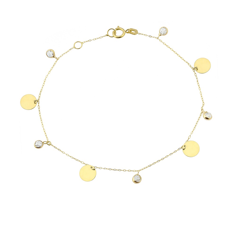 Glorria 14k Solid Gold Circle Bracelet
